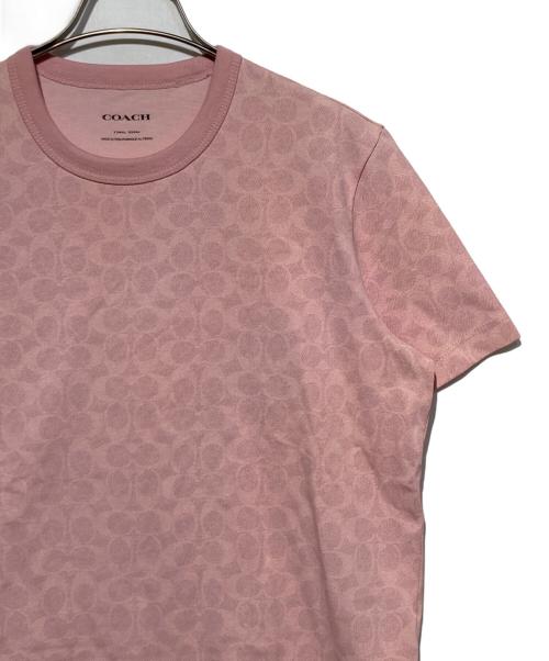 COACH（コーチ）COACH (コーチ) オール オーバー シグネチャー Tシャツ ピンク サイズ:XSの古着・服飾アイテム