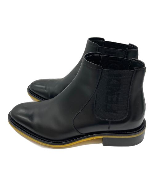 FENDI（フェンディ）FENDI (フェンディ) LOGO CHELSEA BOOT ブラック サイズ:8の古着・服飾アイテム
