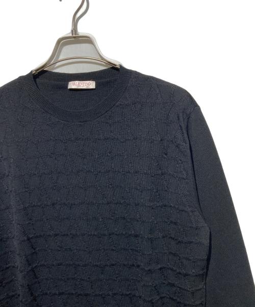 VALENTINO（ヴァレンティノ）VALENTINO (ヴァレンティノ) クルーネックニット ブラック サイズ:Lの古着・服飾アイテム