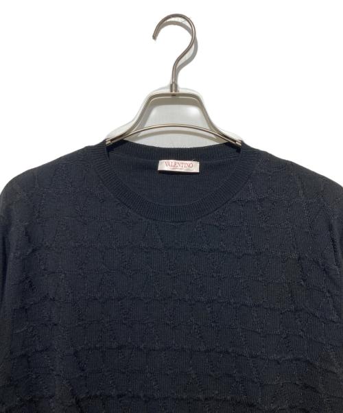 VALENTINO（ヴァレンティノ）VALENTINO (ヴァレンティノ) クルーネックニット ブラック サイズ:Lの古着・服飾アイテム