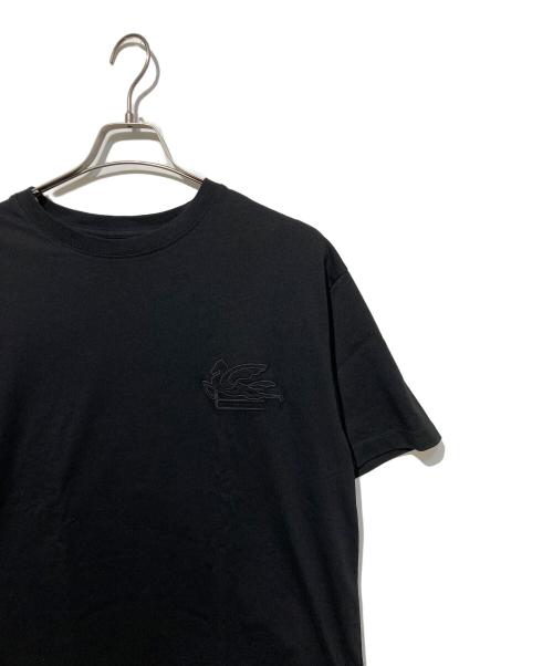 ETRO（エトロ）ETRO (エトロ) ロゴ刺繍Tシャツ ブラック サイズ:Lの古着・服飾アイテム