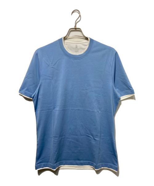 BRUNELLO CUCINELLI（ブルネロクチネリ）BRUNELLO CUCINELLI (ブルネロクチネリ) スリムフィットTシャツ ブルー サイズ:Lの古着・服飾アイテム