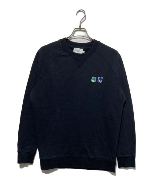 maison kitsune（メゾンキツネ）maison kitsune (メゾンキツネ) ダブルフォックスヘッドスウェット ブラック サイズ:XLの古着・服飾アイテム