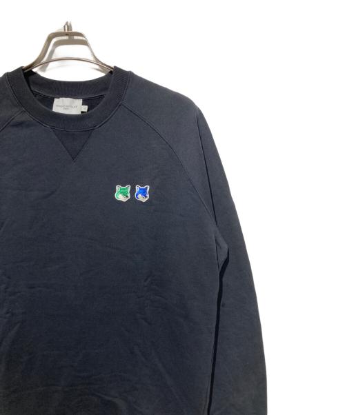 maison kitsune（メゾンキツネ）maison kitsune (メゾンキツネ) ダブルフォックスヘッドスウェット ブラック サイズ:XLの古着・服飾アイテム