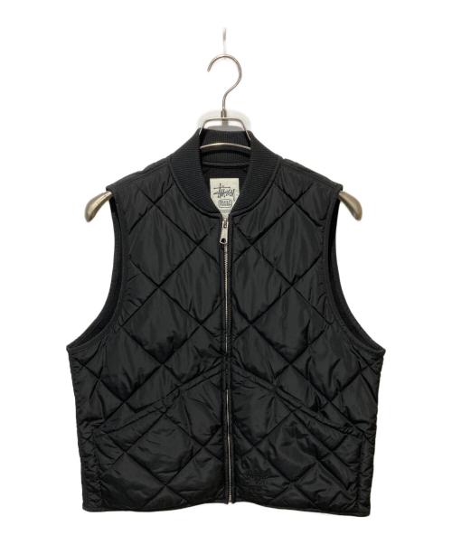 stussy（ステューシー）stussy (ステューシー) THERMAL LINED QUILTED VEST ブラック サイズ:Sの古着・服飾アイテム