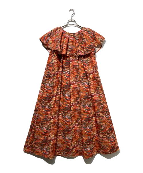 HERALBONY（ヘラルボニー）HERALBONY (ヘラルボニー) ラッフルワンピース「からくちカレー」 レッド サイズ:Fの古着・服飾アイテム