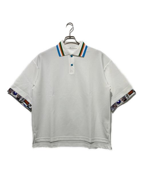 HERALBONY（ヘラルボニー）HERALBONY (ヘラルボニー) ニットコンビポロ「海の図鑑」 ホワイト サイズ:Mの古着・服飾アイテム