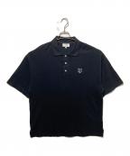 maison kitsuneメゾンキツネ）の古着「BOLD FOX HEAD PATCH OVERSIZE POLO」｜ブラック