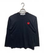 PLAY COMME des GARCONSプレイコムデギャルソン）の古着「ハートワッペンカットソー」｜ブラック