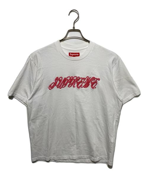 SUPREME（シュプリーム）Supreme (シュプリーム) Raised Script S/S Top ホワイト サイズ:Mの古着・服飾アイテム