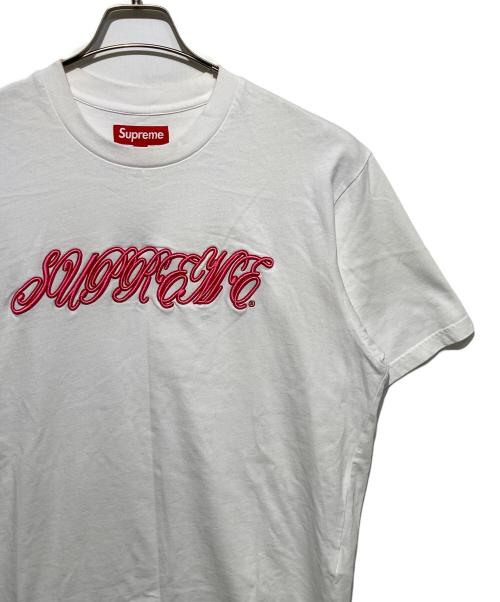 SUPREME（シュプリーム）Supreme (シュプリーム) Raised Script S/S Top ホワイト サイズ:Mの古着・服飾アイテム