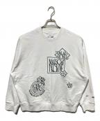 maison kitsuneメゾンキツネ）の古着「ART NOUVEAU STAMPS オーバーサイズ スウェットシャツ」｜ホワイト