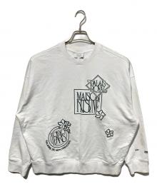maison kitsune（メゾンキツネ）の古着「ART NOUVEAU STAMPS オーバーサイズ スウェットシャツ」｜ホワイト