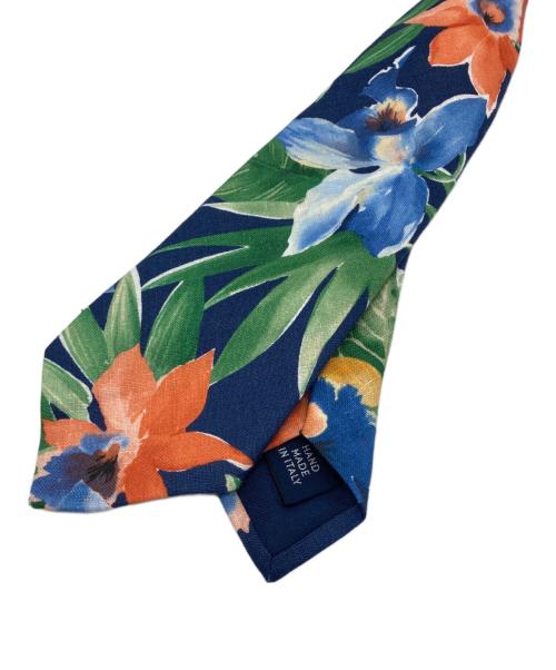 POLO RALPH LAUREN（ポロ・ラルフローレン）POLO RALPH LAUREN (ポロ・ラルフローレン) 花柄リネンネクタイ ネイビー サイズ:の古着・服飾アイテム