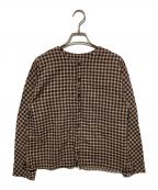 babaghuriババグーリ）の古着「カーディチェックのレディスブラウス」｜ブラウン