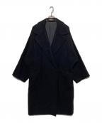 yohji yamamoto+noirヨウジヤマモトプリュスノアール）の古着「アンゴラ混ロングコート」｜ブラック