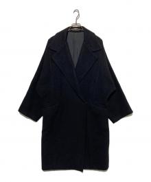 yohji yamamoto+noir（ヨウジヤマモトプリュスノアール）の古着「アンゴラ混ロングコート」｜ブラック