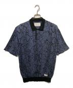 WACKO MARIAワコマリア）の古着「PYTHON KNIT POLO SHIRT」｜ブルー