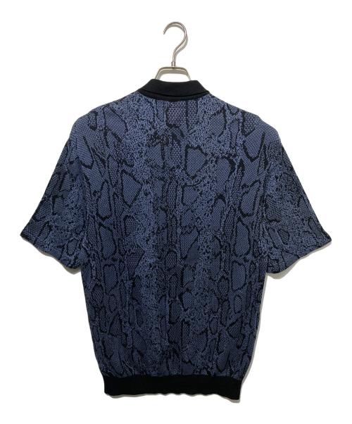 WACKO MARIA（ワコマリア）WACKO MARIA (ワコマリア) PYTHON KNIT POLO SHIRT ブルー サイズ:Ｍの古着・服飾アイテム