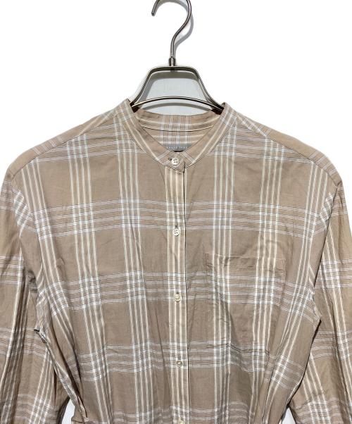 theory luxe（セオリーリュクス）theory luxe (セオリーリュクス) チェックシャツワンピース ベージュ サイズ:38の古着・服飾アイテム