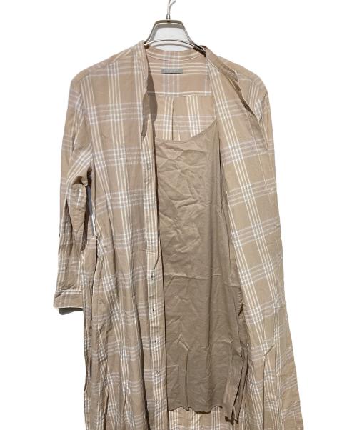 theory luxe（セオリーリュクス）theory luxe (セオリーリュクス) チェックシャツワンピース ベージュ サイズ:38の古着・服飾アイテム