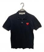 PLAY COMME des GARCONSプレイコムデギャルソン）の古着「ハートワッペンポロシャツ」｜ブラック