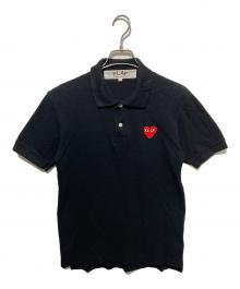 PLAY COMME des GARCONS（プレイコムデギャルソン）の古着「ハートワッペンポロシャツ」｜ブラック