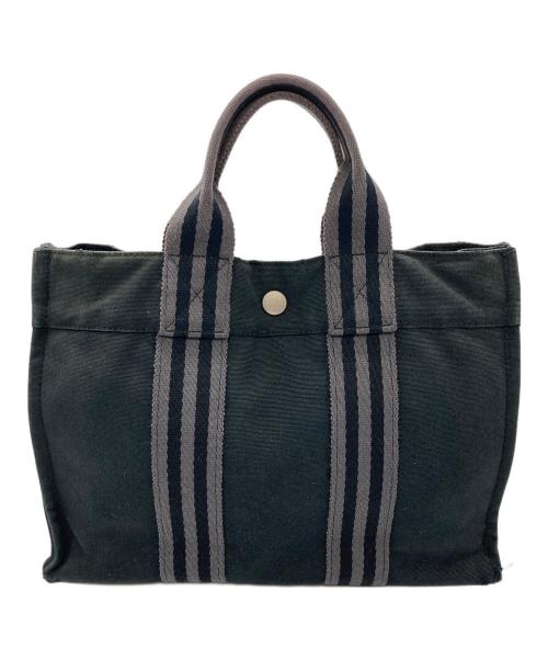 HERMES（エルメス）HERMES (エルメス) フールトゥPM ミニトートバッグ ブラック×グレーの古着・服飾アイテム