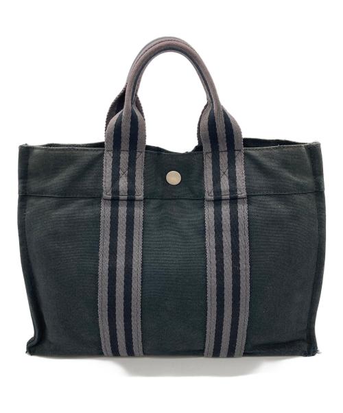 HERMES（エルメス）HERMES (エルメス) フールトゥPM ミニトートバッグ ブラック×グレーの古着・服飾アイテム