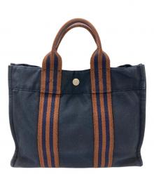 HERMES（エルメス）の古着「フールトゥPM ミニトートバッグ」｜ネイビー×ブラウン