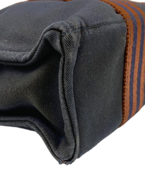HERMES（エルメス）HERMES (エルメス) フールトゥPM ミニトートバッグ ネイビー×ブラウンの古着・服飾アイテム