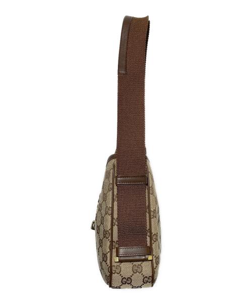 GUCCI（グッチ）GUCCI (グッチ) GGキャンバスワンショルダーバッグ ブラウン×ベージュの古着・服飾アイテム