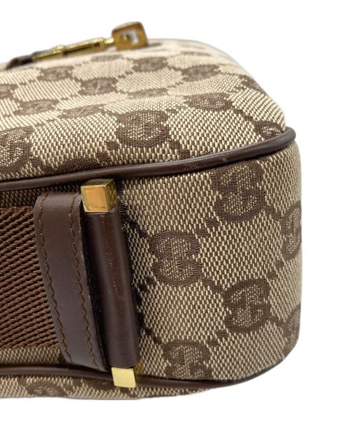GUCCI（グッチ）GUCCI (グッチ) GGキャンバスワンショルダーバッグ ブラウン×ベージュの古着・服飾アイテム