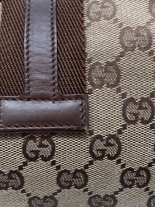 GUCCI（グッチ）GUCCI (グッチ) GGキャンバスワンショルダーバッグ ブラウン×ベージュの古着・服飾アイテム