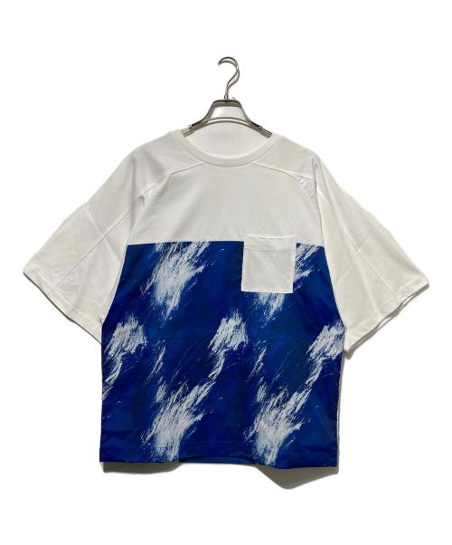 HERALBONY（ヘラルボニー）HERALBONY (ヘラルボニー) バルーンポケットT「魚の大群」 ブルー×ホワイト サイズ:Fの古着・服飾アイテム