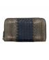 BOTTEGA VENETA (ボッテガベネタ) イントレチャート切替ラウンドジップウォレット ベージュ×ネイビー：10000円