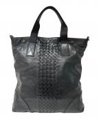 BOTTEGA VENETAボッテガベネタ）の古着「イントレチャート トートバッグ」｜ブラック
