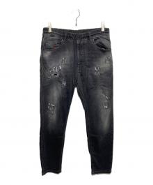 DIESEL（ディーゼル）の古着「ダメージジョグデニム」｜ブラック