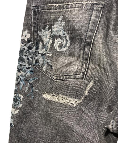 DOLCE & GABBANA（ドルチェ＆ガッバーナ）DOLCE & GABBANA (ドルチェ＆ガッバーナ) 刺繍デニムパンツ ブラック サイズ:46の古着・服飾アイテム