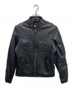 63leathers63レザー）の古着「レザーライダースジャケット」｜ブラック