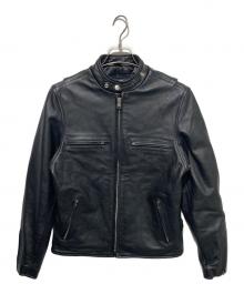 63leathers（63レザー）の古着「レザーライダースジャケット」｜ブラック