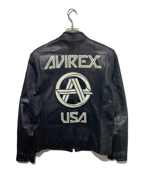 AVIREX（アヴィレックス）AVIREX (アヴィレックス) シングルレザーライダースジャケット ブラック サイズ:Ｌの古着・服飾アイテム