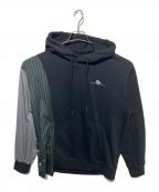 FenG CHen WANGフェンチェンワン）の古着「Ripped Patchwork Hoodie」｜ブラック
