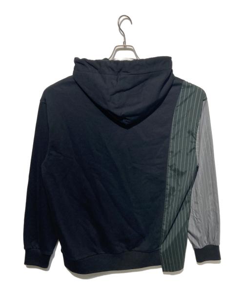 FenG CHen WANG（フェンチェンワン）FENG CHEN WANG (フェンチェンワン) Ripped Patchwork Hoodie ブラック サイズ:Lの古着・服飾アイテム
