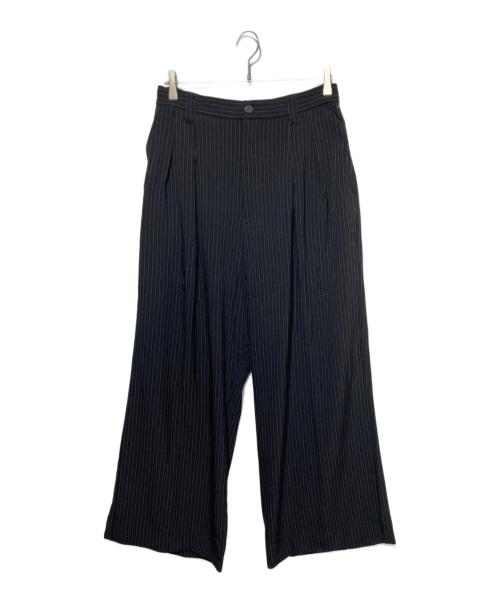 MAISON SPECIAL（メゾンスペシャル）MAISON SPECIAL (メゾンスペシャル) Frieren StripePrime-Wide Two-tuck Trousers ブラック サイズ:02の古着・服飾アイテム