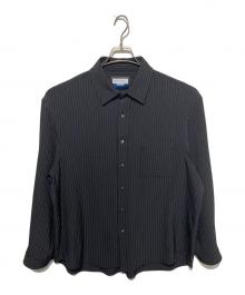 MAISON SPECIAL（メゾンスペシャル）の古着「Frieren Stripe Prime-Over Regular Collar Shirt」｜ブラック