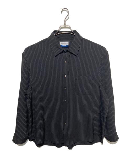 MAISON SPECIAL（メゾンスペシャル）MAISON SPECIAL (メゾンスペシャル) Frieren Stripe Prime-Over Regular Collar Shirt ブラック サイズ:2の古着・服飾アイテム