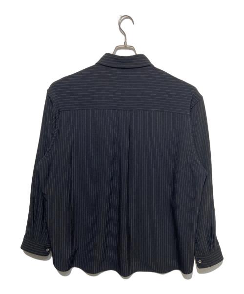 MAISON SPECIAL（メゾンスペシャル）MAISON SPECIAL (メゾンスペシャル) Frieren Stripe Prime-Over Regular Collar Shirt ブラック サイズ:2の古着・服飾アイテム