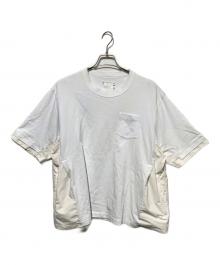 sacai（サカイ）の古着「再構築ナイロンドッキングTシャツ」｜ホワイト