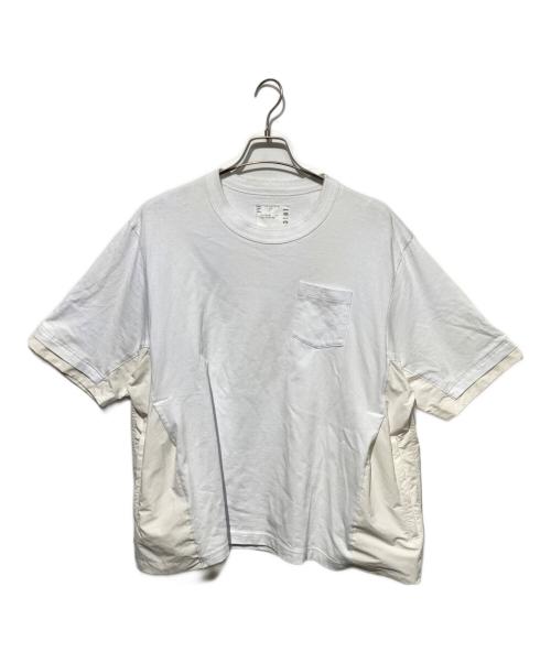 sacai（サカイ）sacai (サカイ) 再構築ナイロンドッキングTシャツ ホワイト サイズ:3の古着・服飾アイテム
